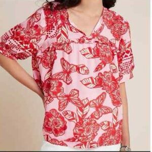 Anthropologie Vineet Bahl Blouse Animal Print